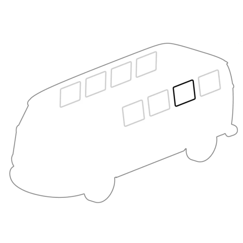 Side Pop-Out seal, Window Frame to Body, Each: T2 Split Bus (1955-1967)